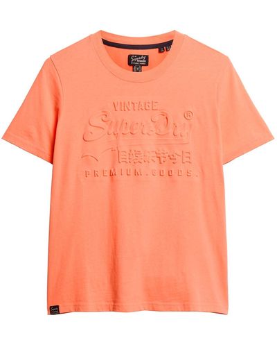 Superdry Embossed Vl T Shirt - Orange