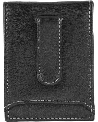 Timberland Slim Leather Front Pocket Credit Card Holder Wallet - Black