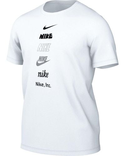 Nike M NSW Tee Club+ HDY PK4 T-Shirt - Bianco