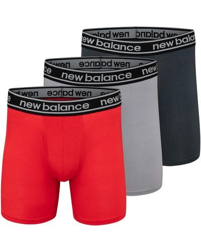 New Balance Viscose Performance Boxer Briefs Underwear - Red