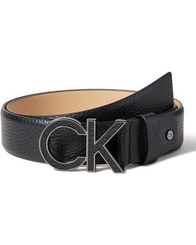 Calvin Klein Gürtel Ck Buckle Belt 3.5 cm Ledergürtel in Schwarz für Herren  | Lyst DE