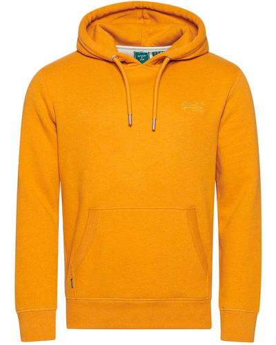 Superdry Essential Hoodie aus Bio-Baumwolle mit Logo Thrift Gold Meliert S - Orange