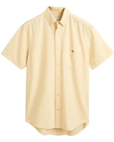 GANT Reg Oxford Ss Shirt - Natural