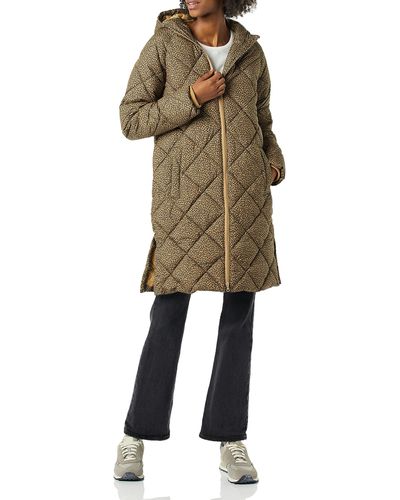 Amazon Essentials Heavyweight Diamond Quilted Knee Length Puffer Coat - Natural