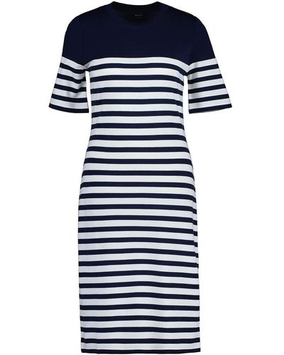GANT Striped Short Sleeve Dress Xs - Blue