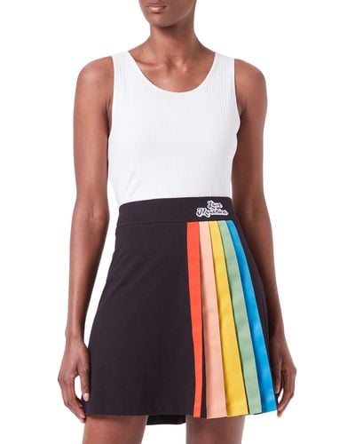 Love Moschino Rainbow Ribbons And Bubble Logo Skirt - White