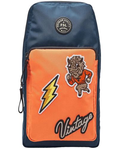 Fossil Sling Bag Patches In Orange Polyester For - Multicolour