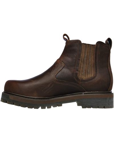 Skechers Relaxed Fit Segment Dorton Slip-on Ankle Boots In Brown In Uk 6