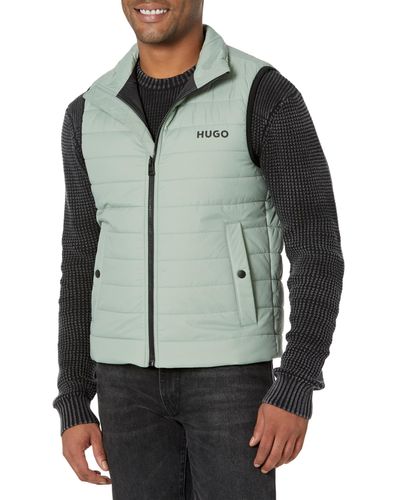 HUGO Stand Collar Puffer Vest - Grey