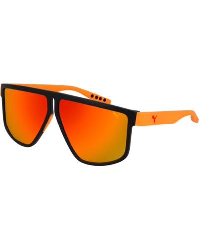PUMA Sunglasses PU 0286 S- 004 Black/Red Orange - Noir