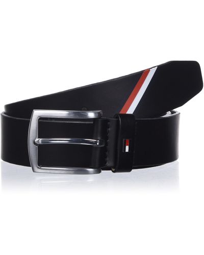 Tommy Hilfiger Belt Denton 3.5 cm Corporate Leather - Negro
