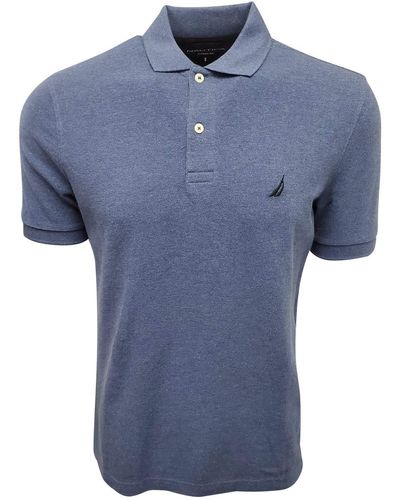 Nautica Polo-Piqué-T-Shirt mit klassischer Passform - Blau