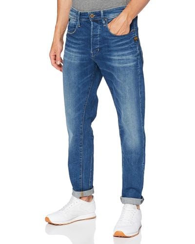 G-Star RAW Loic Relaxed Tapered Jeans Voor - Blauw