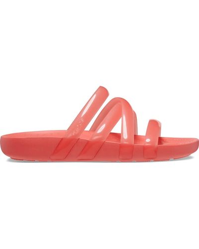 Crocs™ Splash Glossy Strappy Sandal Neon Watermelon Size 3 Uk - Black