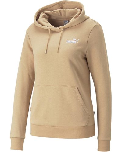 PUMA S Embroidery Hoodie Dusty Tan Xs - Natural