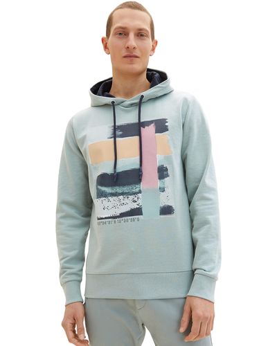 Tom Tailor Hoodie Sweatshirt mit Print 1035559 - Blau