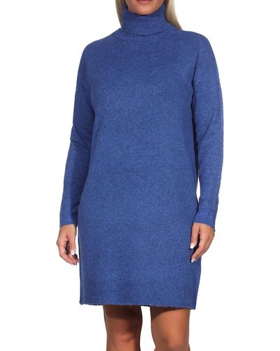 Vero Moda Vmbrilliant LS Rollneck Dress Ga Noos Vestito - Blu