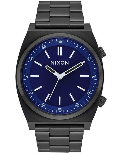 Nixon Erwachsene Analog Quarz Uhr mit Edelstahl Armband A1176-2668-00 - Blau