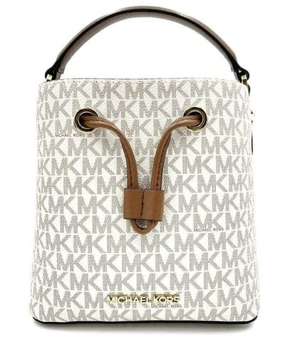 Michael Kors Suri Small Bucket Bag In Vanilla Pvc - White