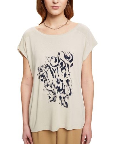 Esprit T-Shirt mit Print vorne - Natur