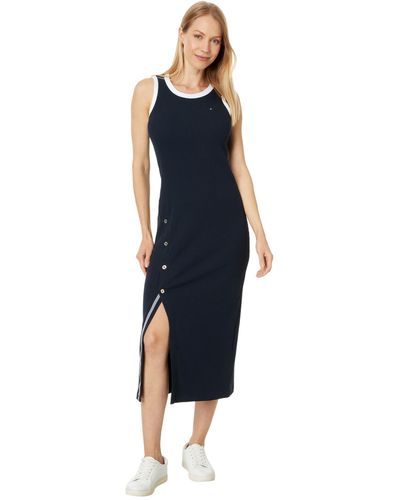 Tommy Hilfiger Short Sleeve Soft Everyday Sport Dress Casual - Blue