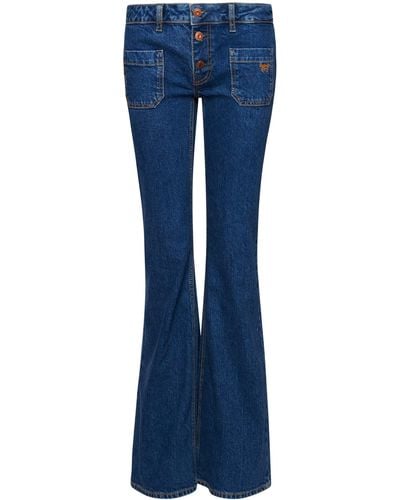 Superdry Vintage Low Rise Slim Flare Pantalons - Bleu