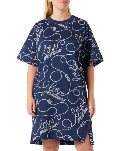 Love Moschino Abito a iche Corte Comfort Fit Dress - Blu