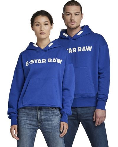 G-Star RAW Embro Hooded Sweatshirt,blue
