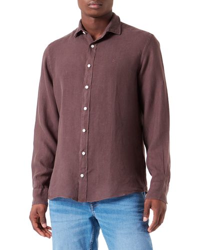 Hackett Hackett Garment Dyed K Long Sleeve Shirt L - Rot