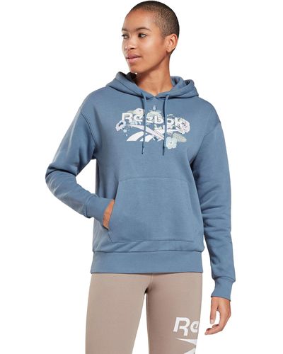 Reebok Ri Floral Hoodie Sweatshirt - Blau