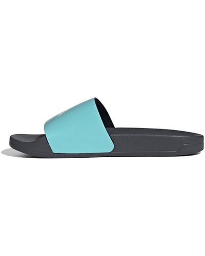 adidas S Bm Slider Pool Shoes Aqua/white/grey 9 - Blue