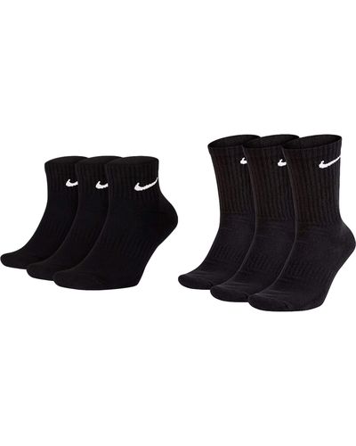 Nike 3 kurze und 3 lange Socken Sparset 6 Paar Weiß Schwarz oder gemischt