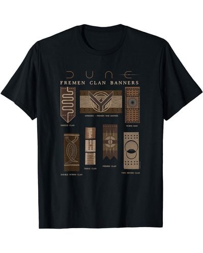 Dune Part Two Fremen Clan Banners Big Chest Collage Poster T-shirt - Black