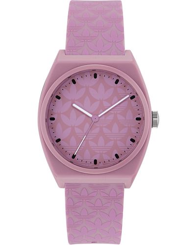 adidas Pink Resin Strap Watch - Paars