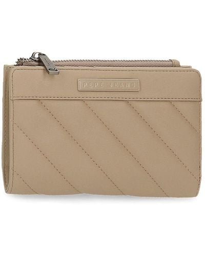 Pepe Jeans Kylie Wallet With Card Holder Beige 19.5 X 10 X 2 Cm Pu Leather - Natural