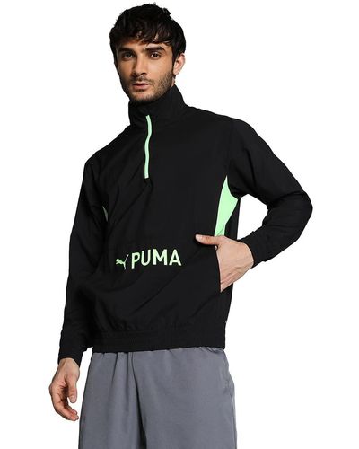 PUMA Fit Trainingsjacke mit Half Zip Woven - Schwarz