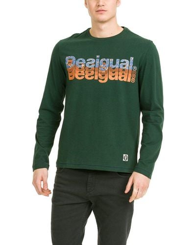 Desigual T-shirt Met Lange Mouwen Voor - Groen