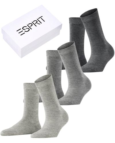Esprit Solid Mix 3-Pack W SO coton lyocell unies lot de 3 paires - Blanc