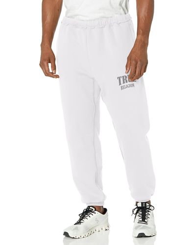 True Religion Relaxed Edgy Logo Jogger Sweatpants - Weiß
