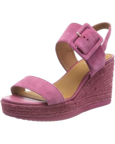 Geox D Ponza Espadrille Wedge Sandal - Paars