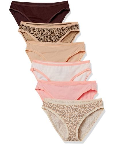 Amazon Essentials Katoen Stretch Bikini Panty,6-pack Luipaard Gesorteerd,xs-s - Roze