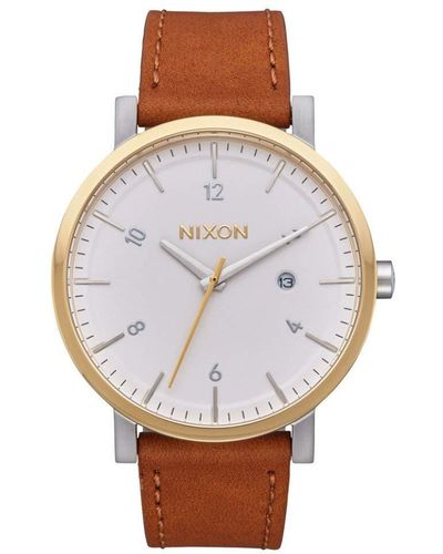 Nixon Herren Analog Quarz Uhr mit Leder Armband A945-2548-00 - Braun