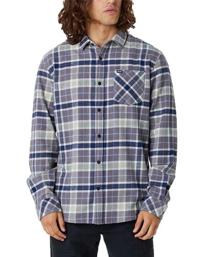 Rip Curl Checked In Flannel Long Sleeve Shirt XL - Blau