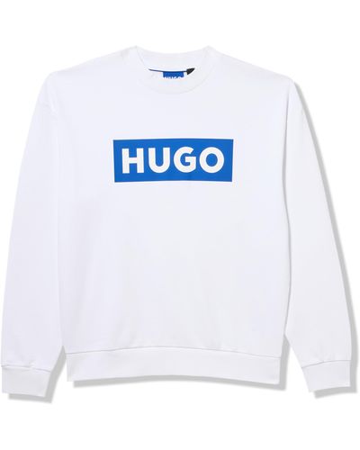 HUGO Big Logo French Terry Sweatshirt - White