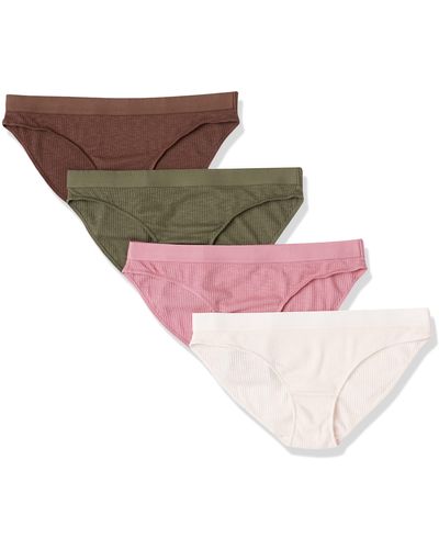Amazon Essentials Ribbed Bikini Underwear - Pink