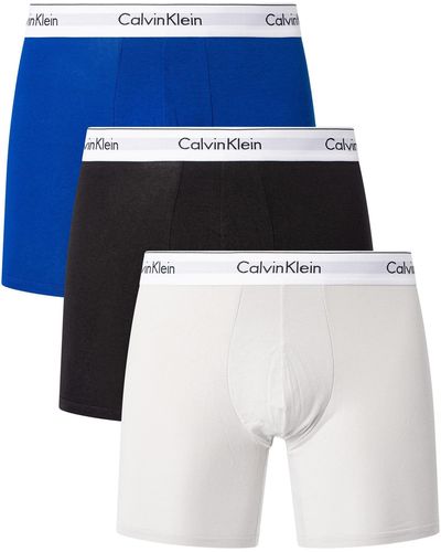 Calvin Klein Boxer Uomo Confezione da 3 Cotone Elasticizzato - Blu
