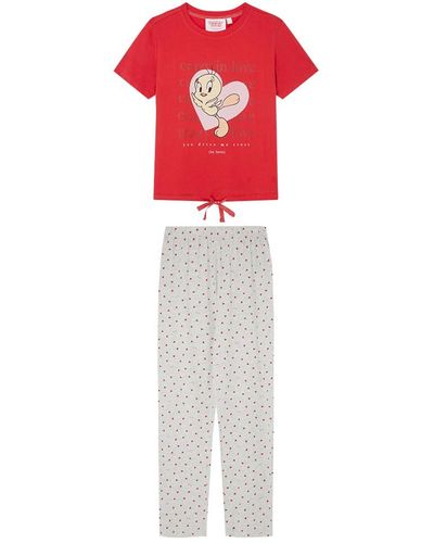 Women'secret Lange Pyjama Voor - Rood