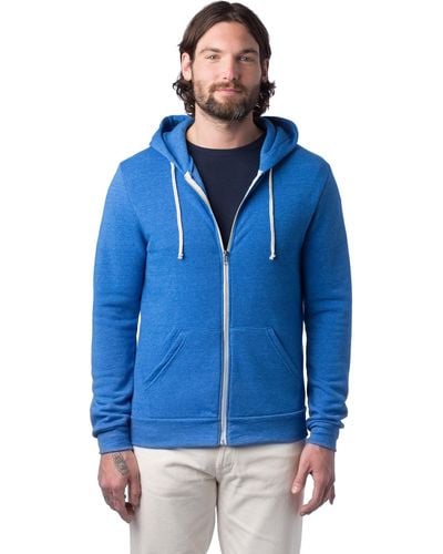 Alternative Apparel Rocky Zip Hoodie Sweatshirt - Blue