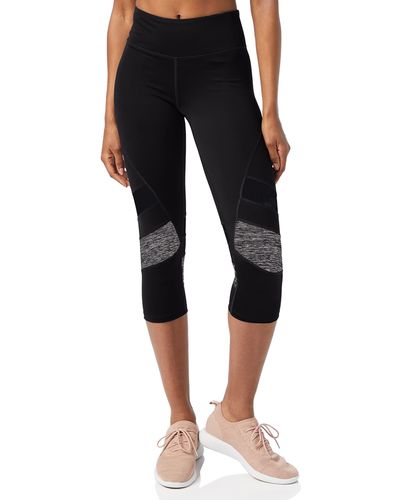 Amazon Essentials Leggings Capri de Yoga con Rayas horizontales Anchas Mujer - Negro