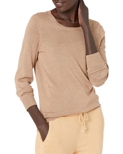 Amazon Essentials Plus Size Lightweight Crewneck Cardigan Sweater - Natural